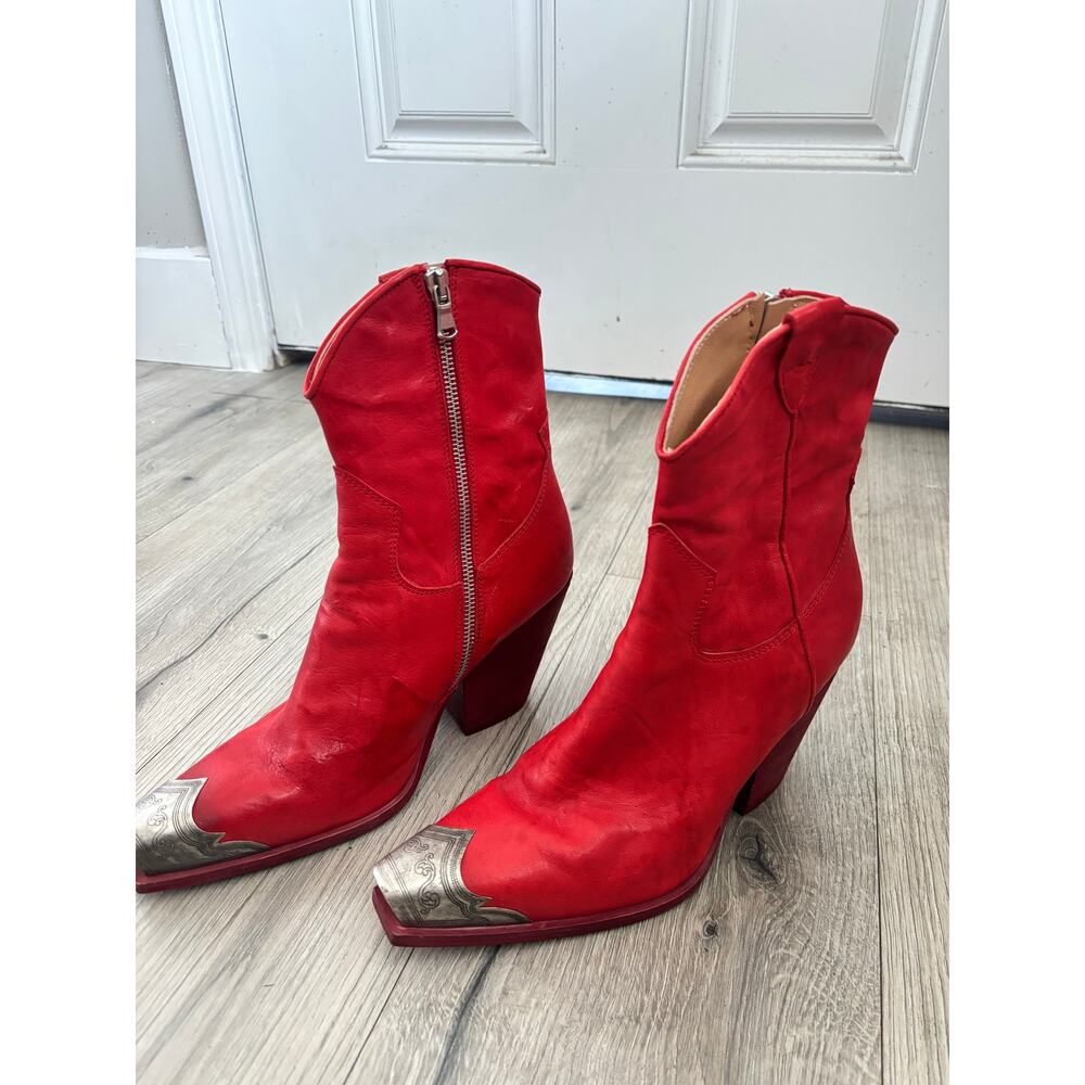 Free People women’s Brayden red cowboy western boots size 39/8.5 or 9 us - Picture 4 of 7
